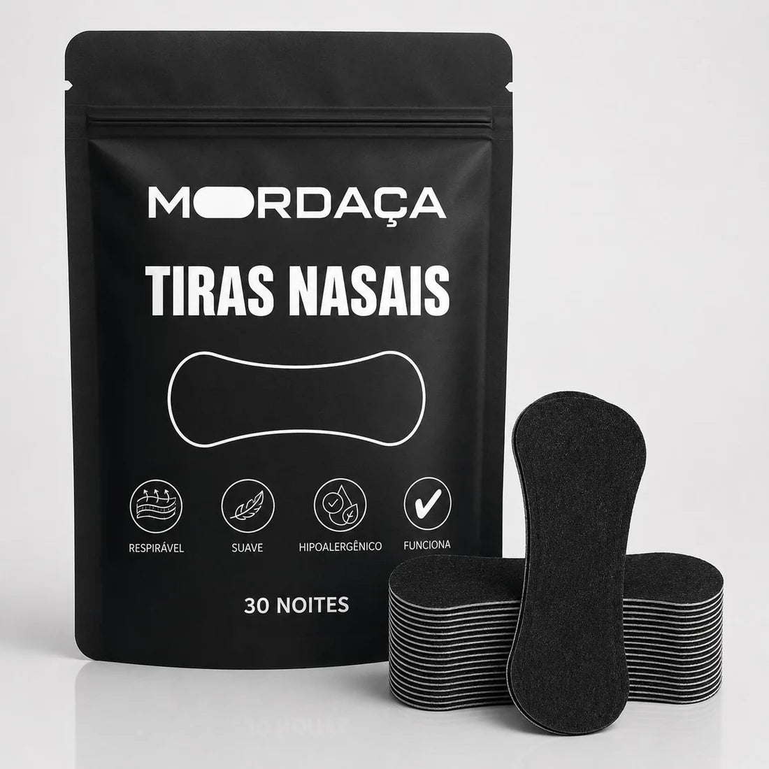 Tira Nasal Mordaça, tira adesiva externa que abre as narinas